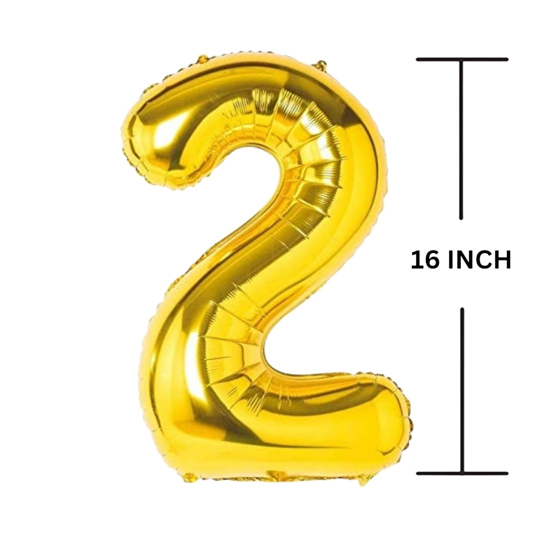 16 Inches GOLD Number Balloon Air or Helium Compactable Balloon for Party Decoration, Birthday, Anniversary