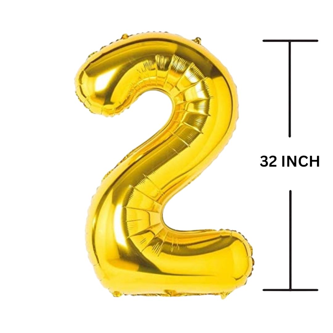 32 Inches GOLD Number Balloon Air or Helium Compactable Balloon for Party Decoration, Birthday, Anniversary