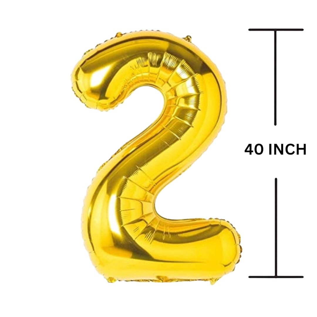 40 Inches GOLD Number Balloon Air or Helium Compactable Balloon for Party Decoration, Birthday, Anniversary