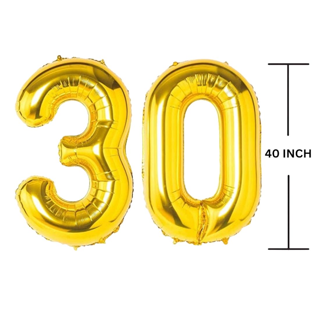 40 Inches GOLD Number Balloon Air or Helium Compactable Balloon for Party Decoration, Birthday, Anniversary