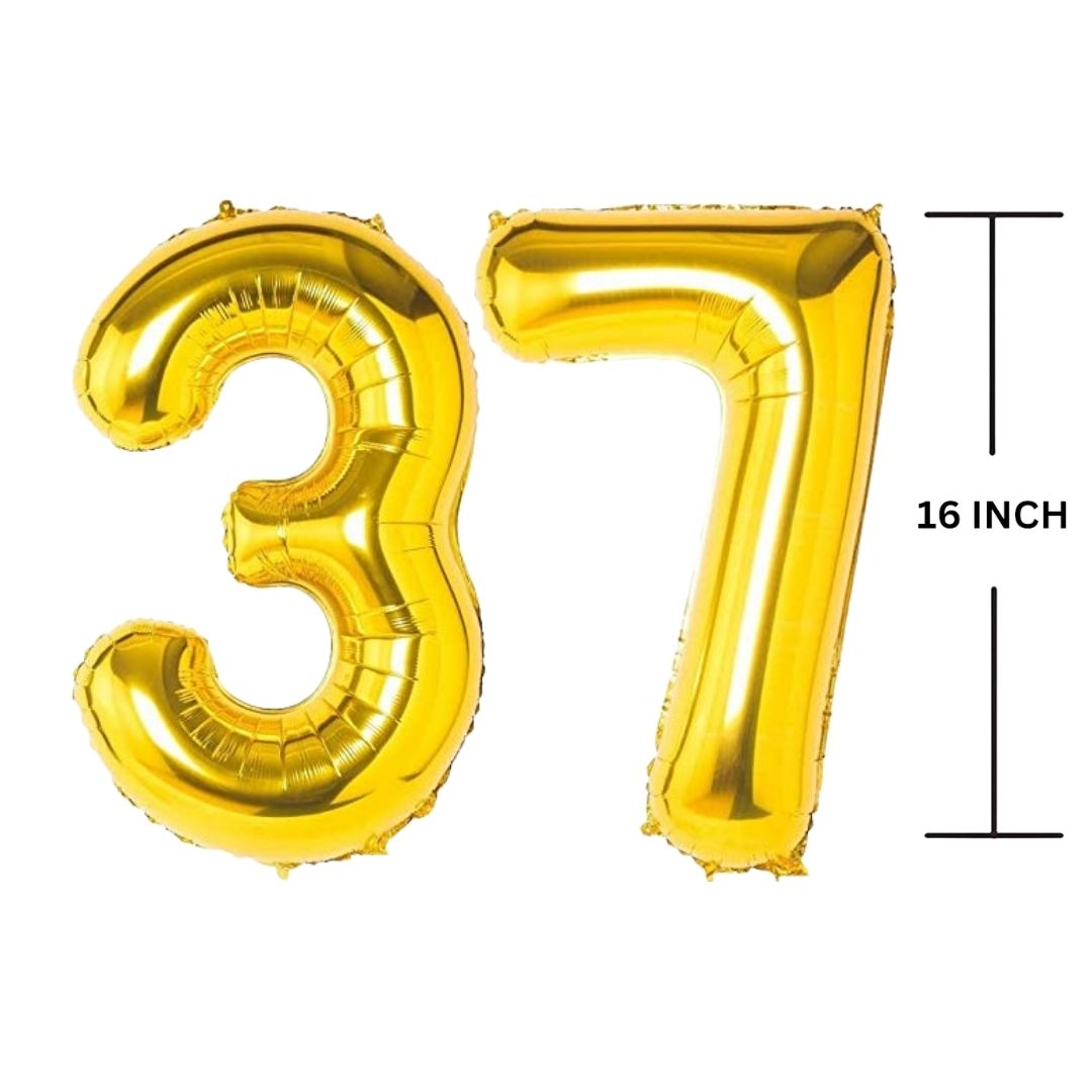 16 Inches GOLD Number Balloon Air or Helium Compactable Balloon for Party Decoration, Birthday, Anniversary