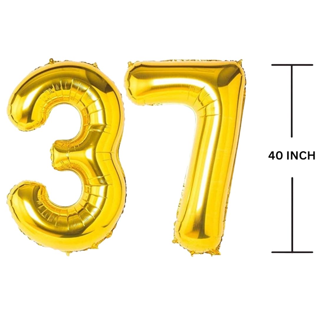 40 Inches GOLD Number Balloon Air or Helium Compactable Balloon for Party Decoration, Birthday, Anniversary