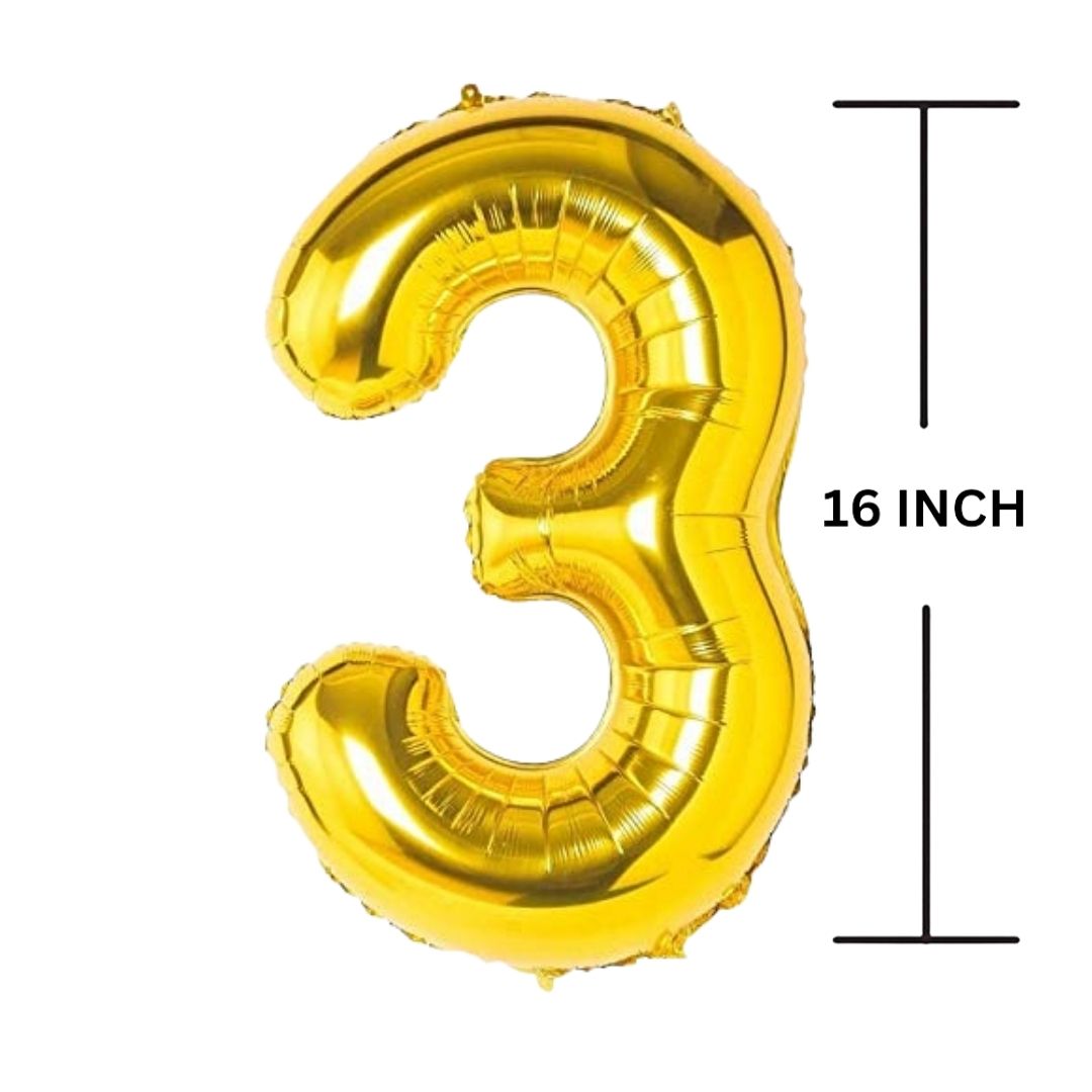 16 Inches GOLD Number Balloon Air or Helium Compactable Balloon for Party Decoration, Birthday, Anniversary