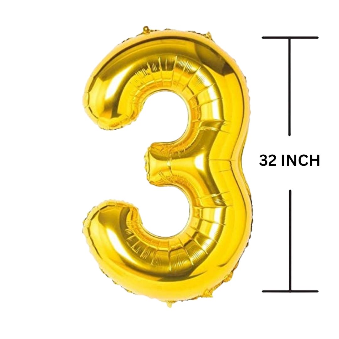 32 Inches GOLD Number Balloon Air or Helium Compactable Balloon for Party Decoration, Birthday, Anniversary