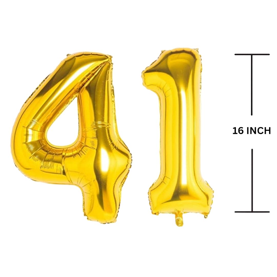 16 Inches GOLD Number Balloon Air or Helium Compactable Balloon for Party Decoration, Birthday, Anniversary