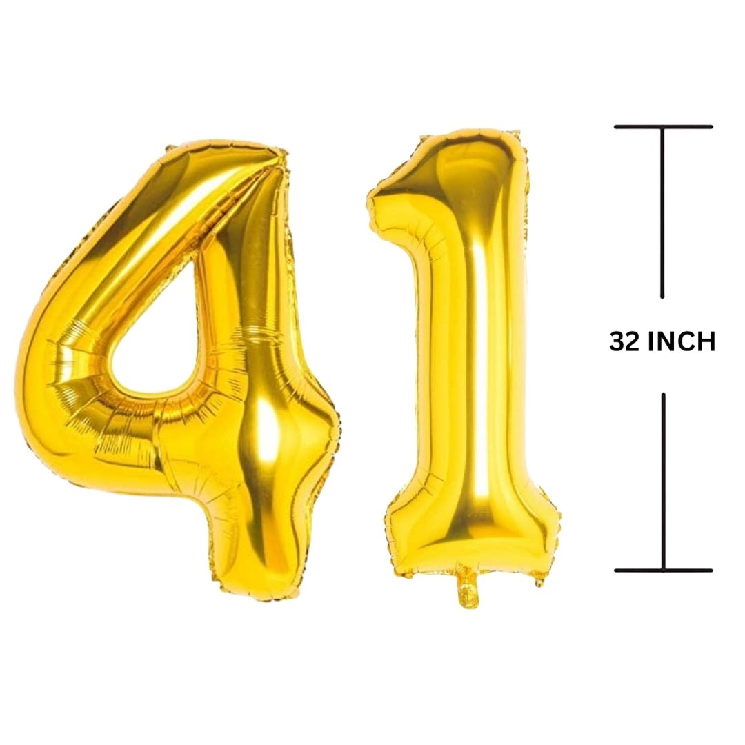 32 Inches GOLD Number Balloon Air or Helium Compactable Balloon for Party Decoration, Birthday, Anniversary