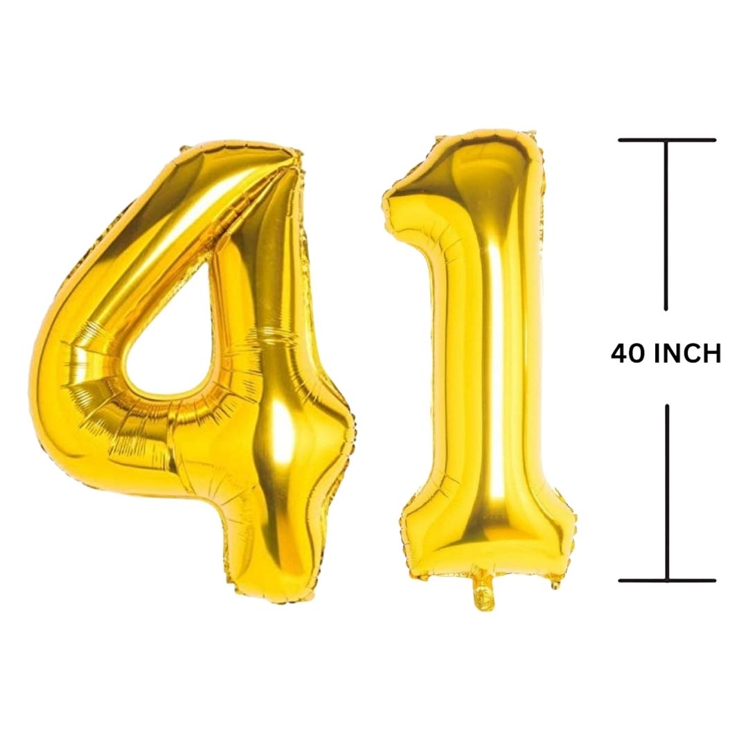 40 Inches GOLD Number Balloon Air or Helium Compactable Balloon for Party Decoration, Birthday, Anniversary