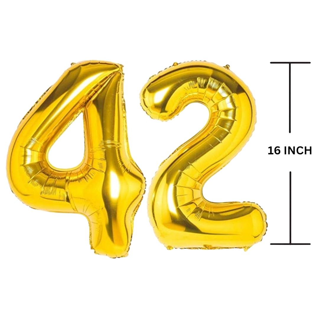 16 Inches GOLD Number Balloon Air or Helium Compactable Balloon for Party Decoration, Birthday, Anniversary