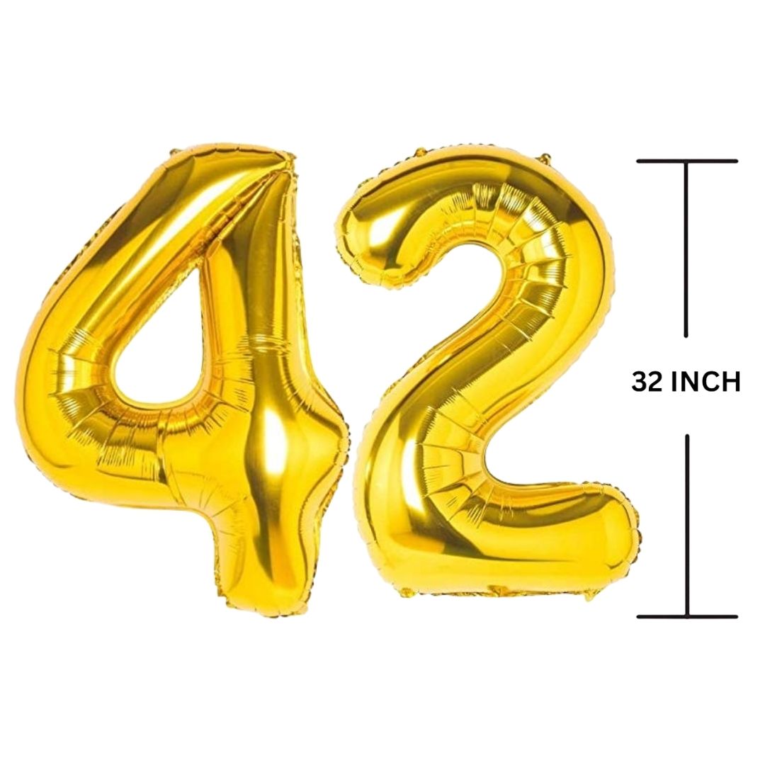 32 Inches GOLD Number Balloon Air or Helium Compactable Balloon for Party Decoration, Birthday, Anniversary