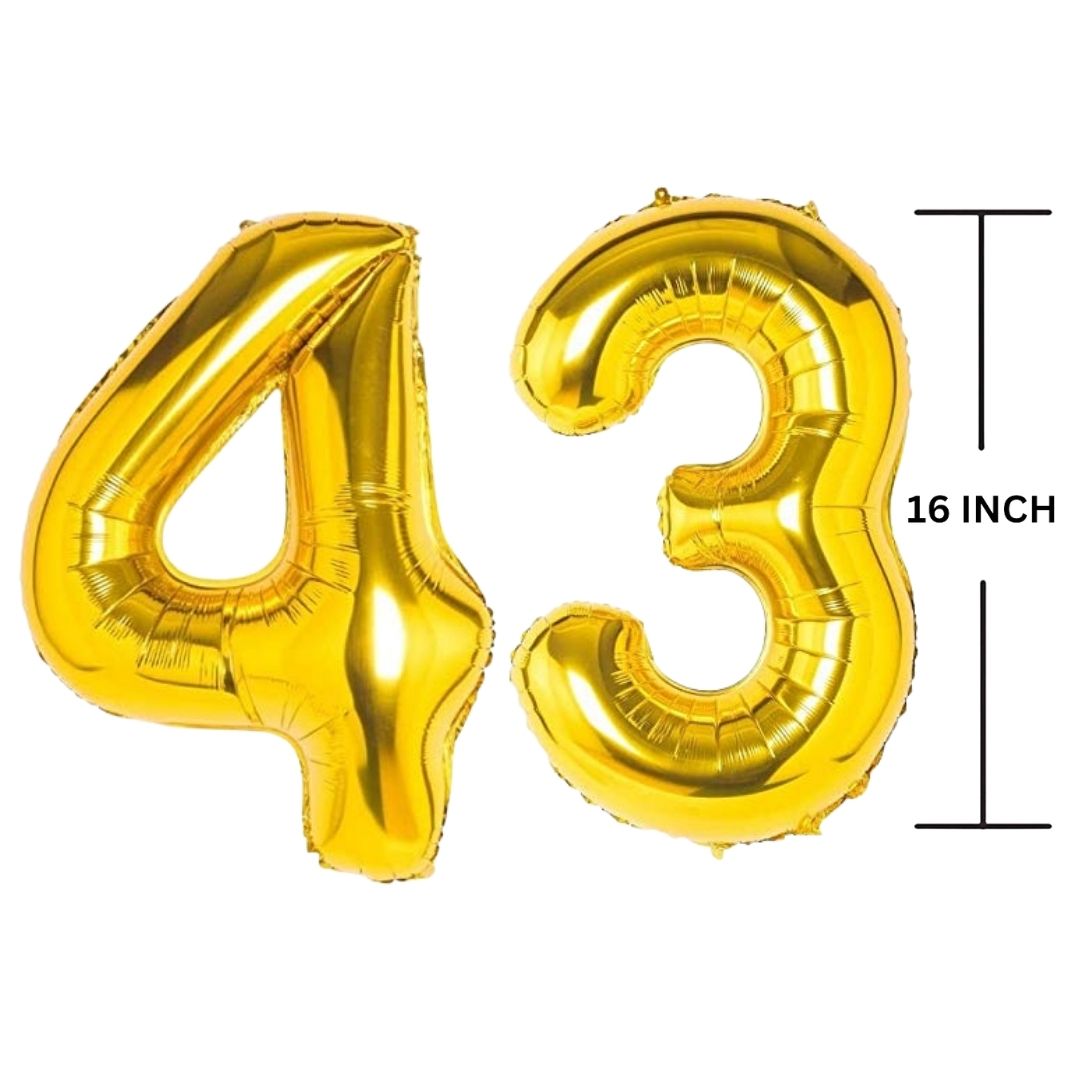 16 Inches GOLD Number Balloon Air or Helium Compactable Balloon for Party Decoration, Birthday, Anniversary