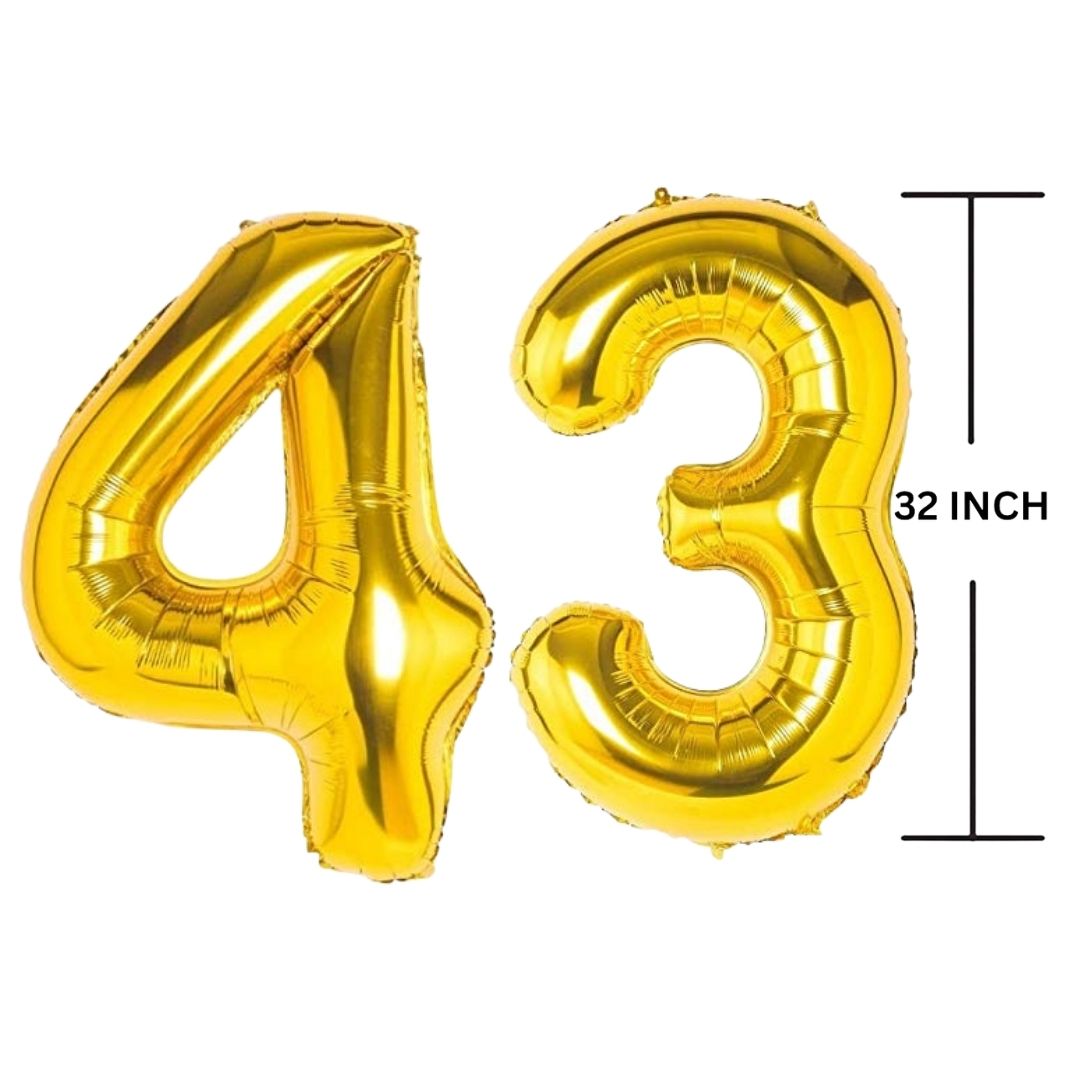 32 Inches GOLD Number Balloon Air or Helium Compactable Balloon for Party Decoration, Birthday, Anniversary