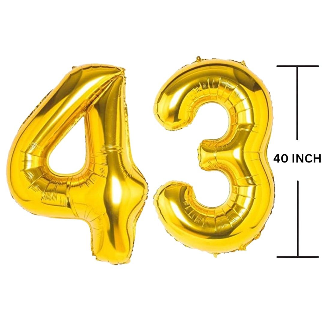 40 Inches GOLD Number Balloon Air or Helium Compactable Balloon for Party Decoration, Birthday, Anniversary