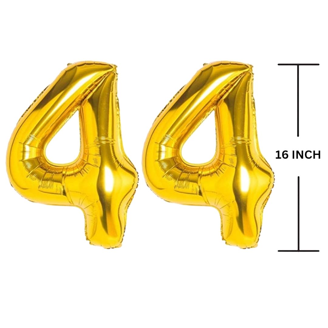 16 Inches GOLD Number Balloon Air or Helium Compactable Balloon for Party Decoration, Birthday, Anniversary