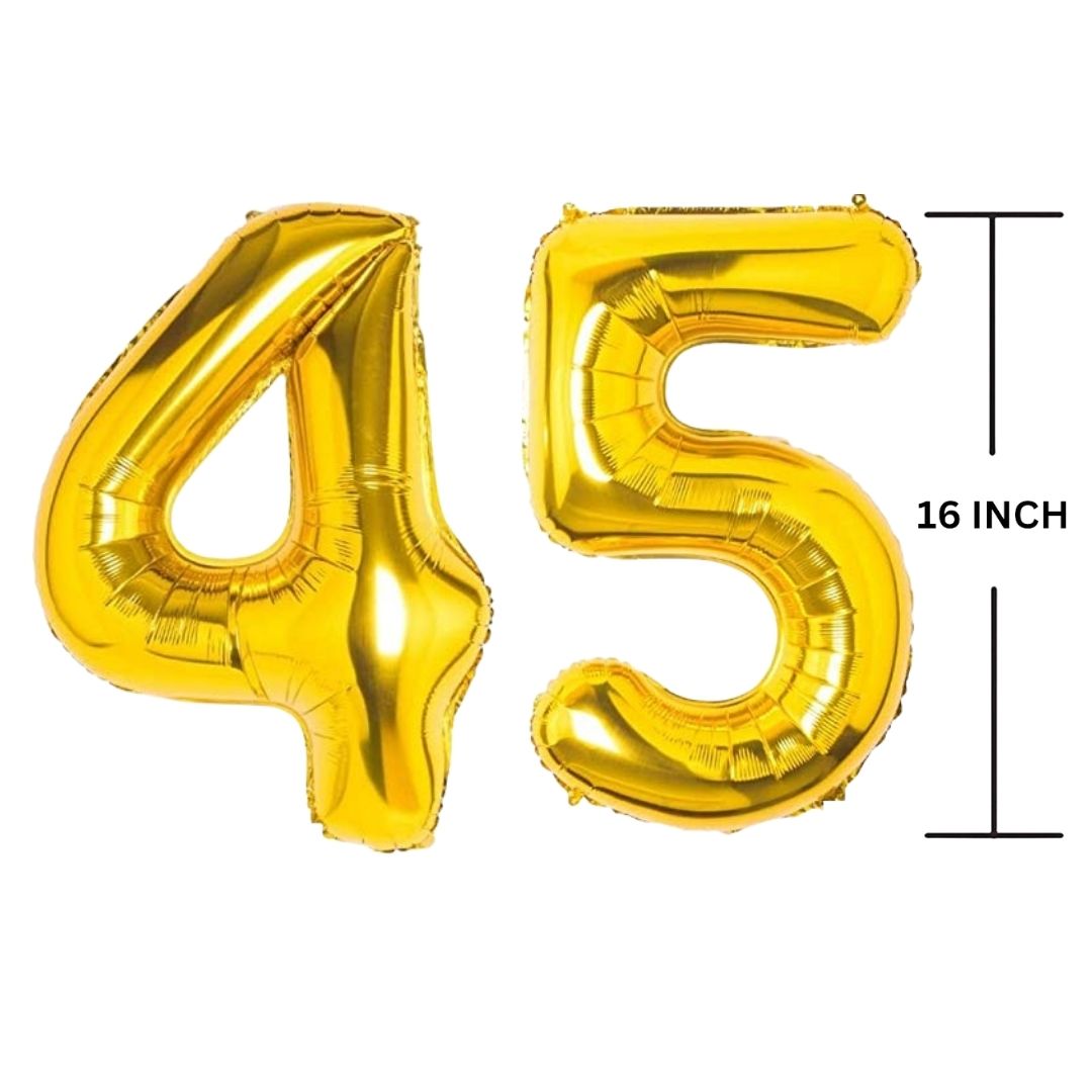 16 Inches GOLD Number Balloon Air or Helium Compactable Balloon for Party Decoration, Birthday, Anniversary