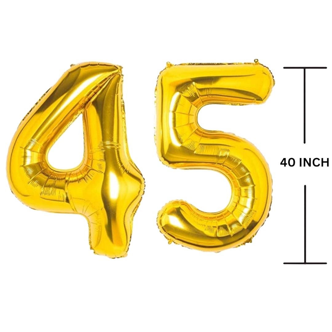 40 Inches GOLD Number Balloon Air or Helium Compactable Balloon for Party Decoration, Birthday, Anniversary