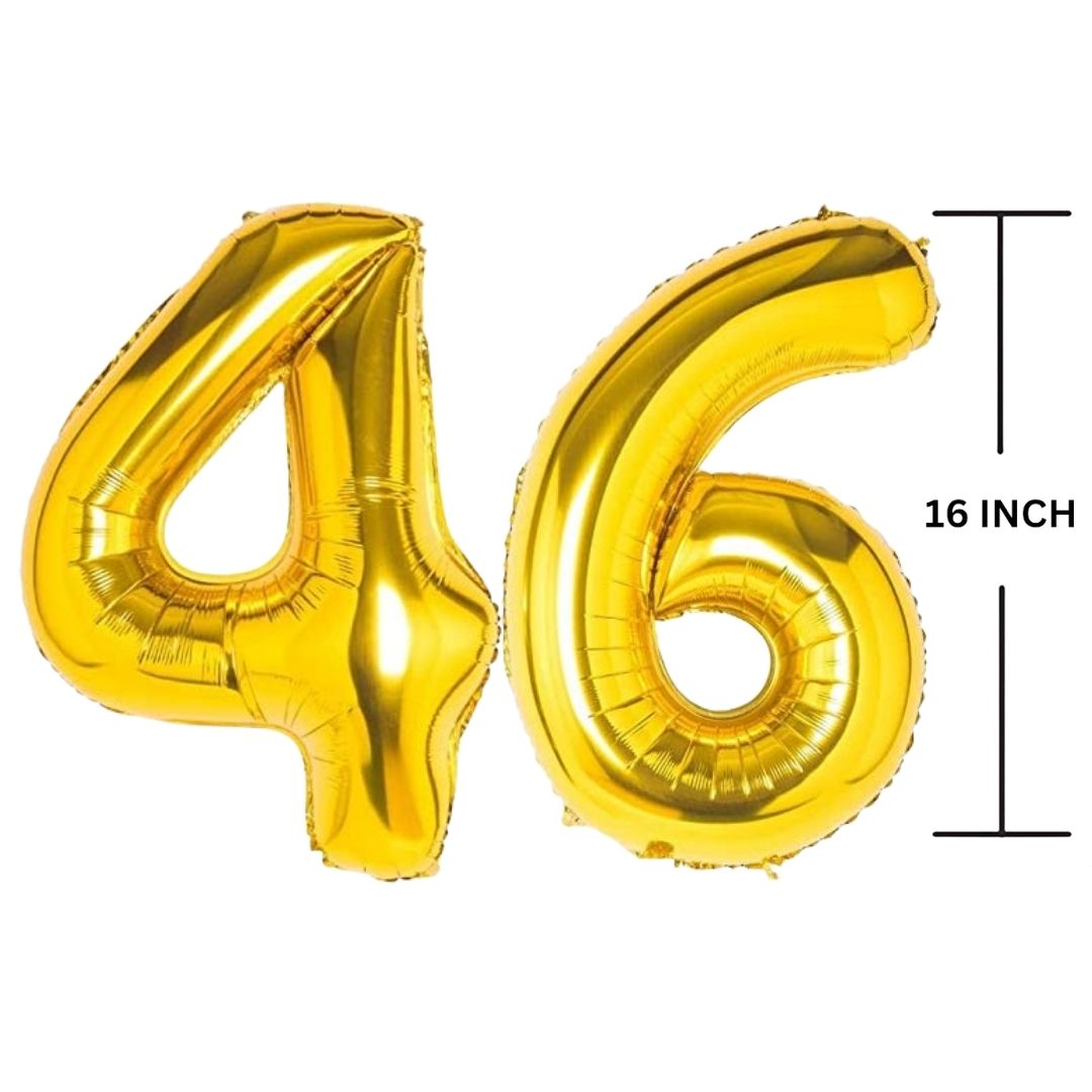 16 Inches GOLD Number Balloon Air or Helium Compactable Balloon for Party Decoration, Birthday, Anniversary