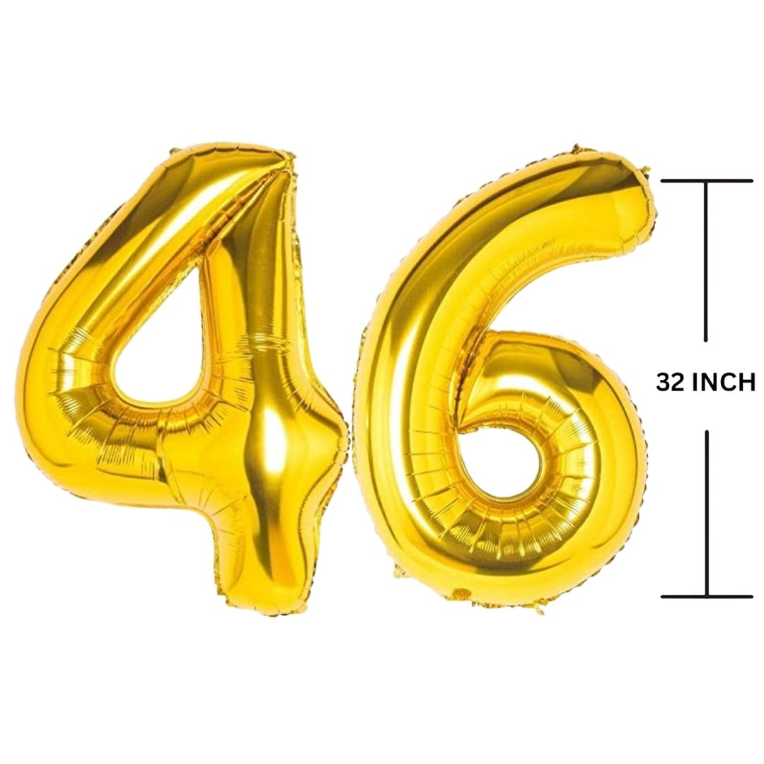 32 Inches GOLD Number Balloon Air or Helium Compactable Balloon for Party Decoration, Birthday, Anniversary