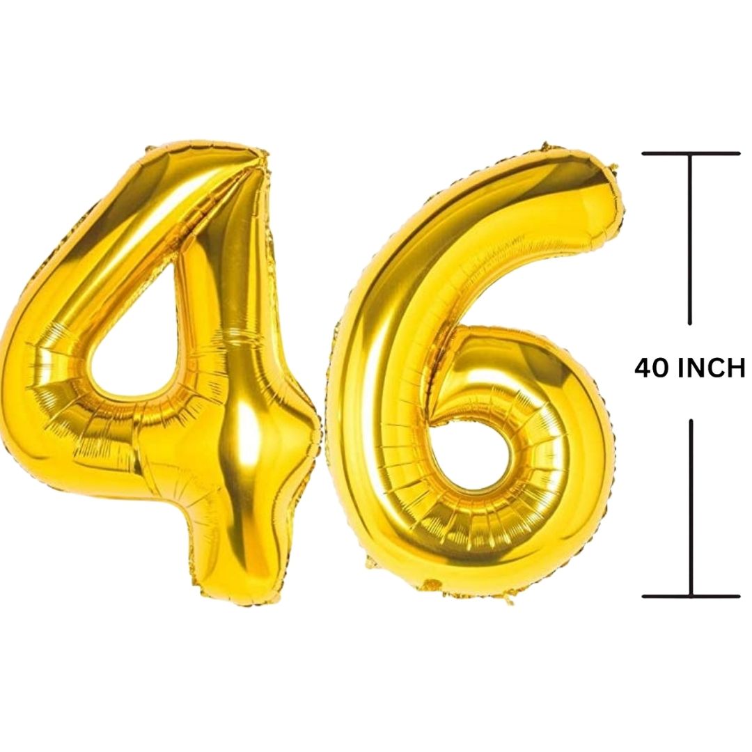 40 Inches GOLD Number Balloon Air or Helium Compactable Balloon for Party Decoration, Birthday, Anniversary