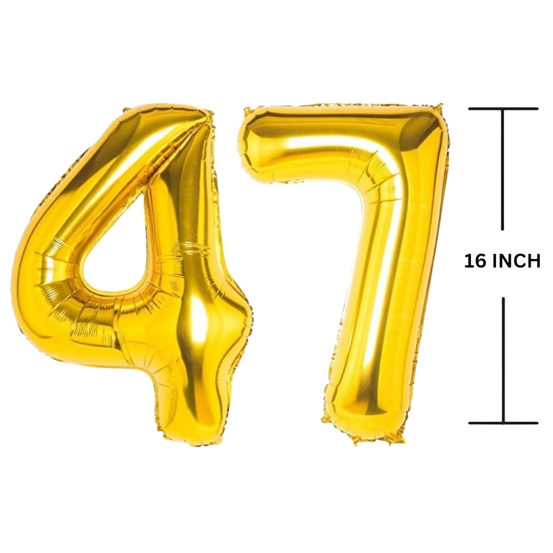 16 Inches GOLD Number Balloon Air or Helium Compactable Balloon for Party Decoration, Birthday, Anniversary