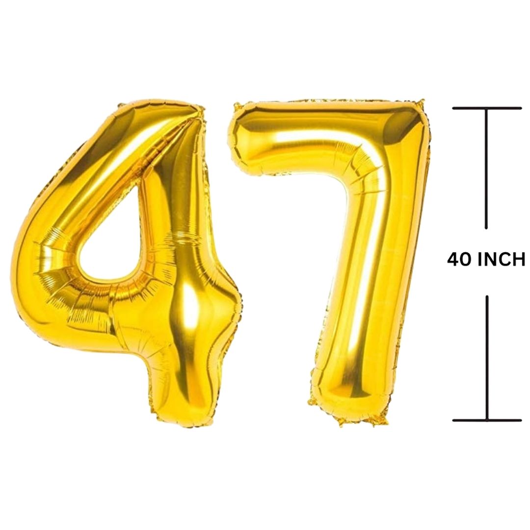 40 Inches GOLD Number Balloon Air or Helium Compactable Balloon for Party Decoration, Birthday, Anniversary