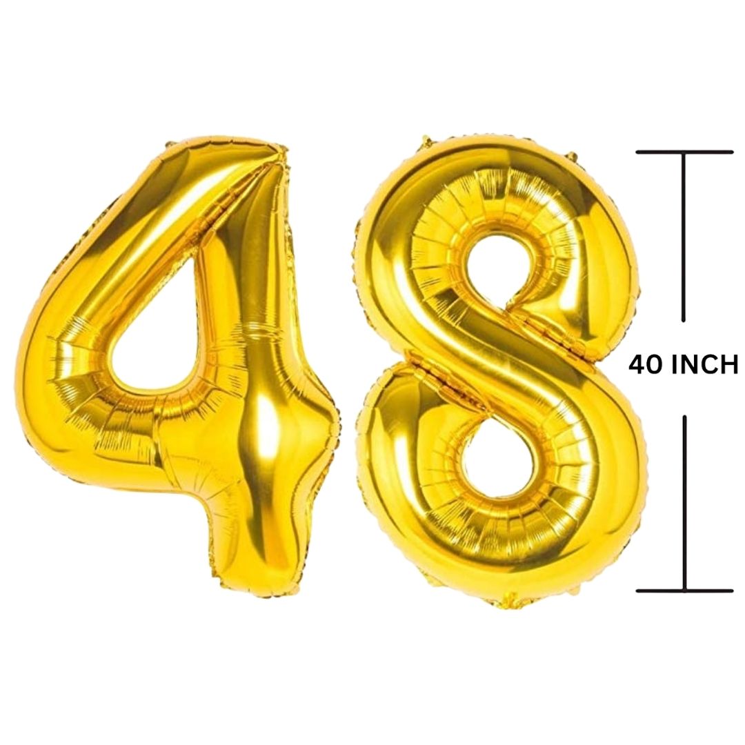 40 Inches GOLD Number Balloon Air or Helium Compactable Balloon for Party Decoration, Birthday, Anniversary