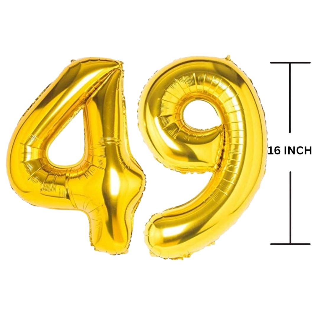 16 Inches GOLD Number Balloon Air or Helium Compactable Balloon for Party Decoration, Birthday, Anniversary