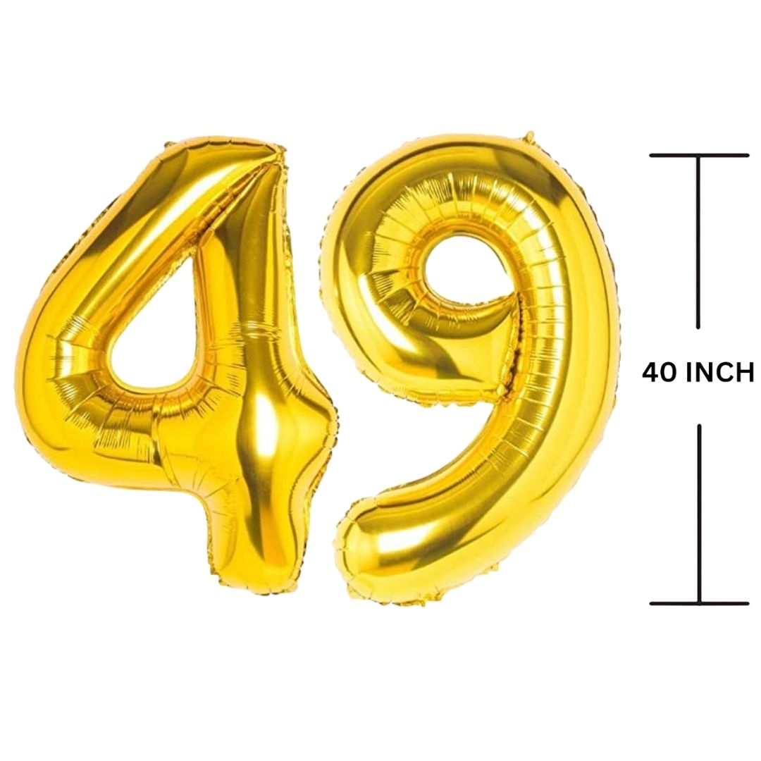 40 Inches GOLD Number Balloon Air or Helium Compactable Balloon for Party Decoration, Birthday, Anniversary