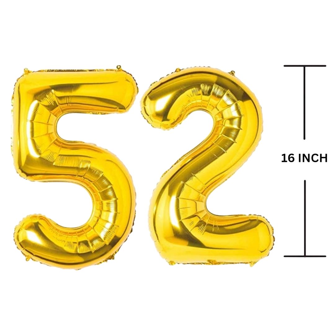 16 Inches GOLD Number Balloon Air or Helium Compactable Balloon for Party Decoration, Birthday, Anniversary