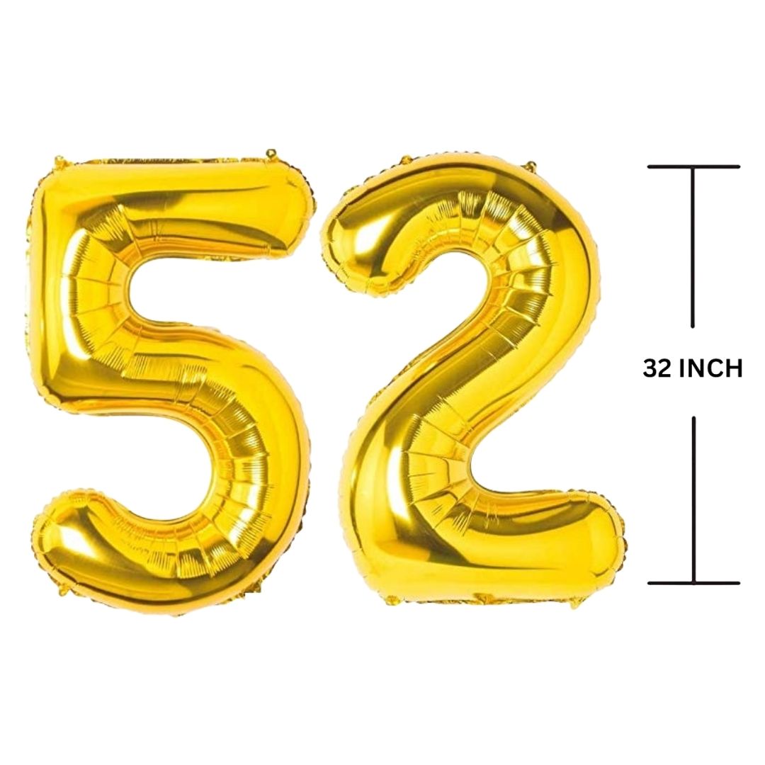 32 Inches GOLD Number Balloon Air or Helium Compactable Balloon for Party Decoration, Birthday, Anniversary