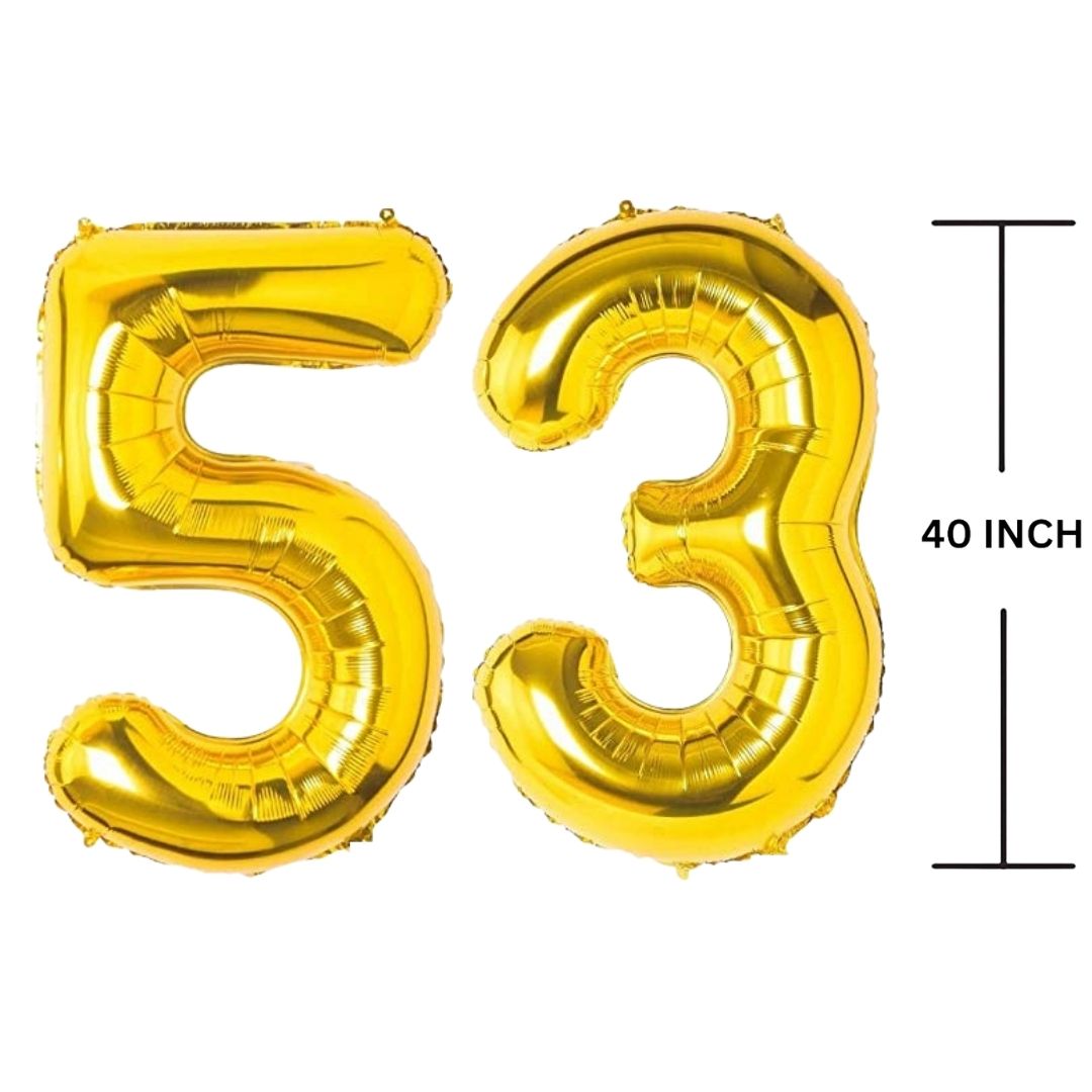 40 Inches GOLD Number Balloon Air or Helium Compactable Balloon for Party Decoration, Birthday, Anniversary