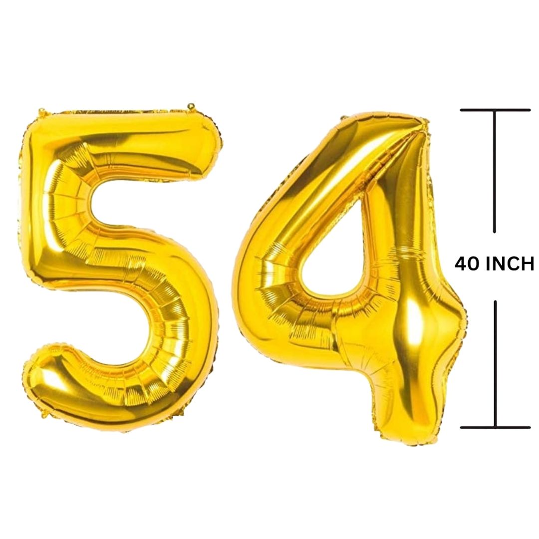 40 Inches GOLD Number Balloon Air or Helium Compactable Balloon for Party Decoration, Birthday, Anniversary