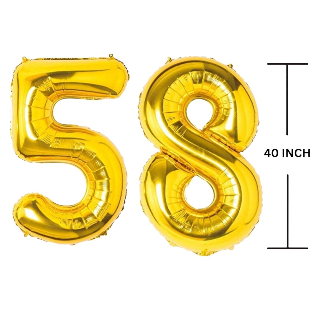 40 Inches GOLD Number Balloon Air or Helium Compactable Balloon for Party Decoration, Birthday, Anniversary