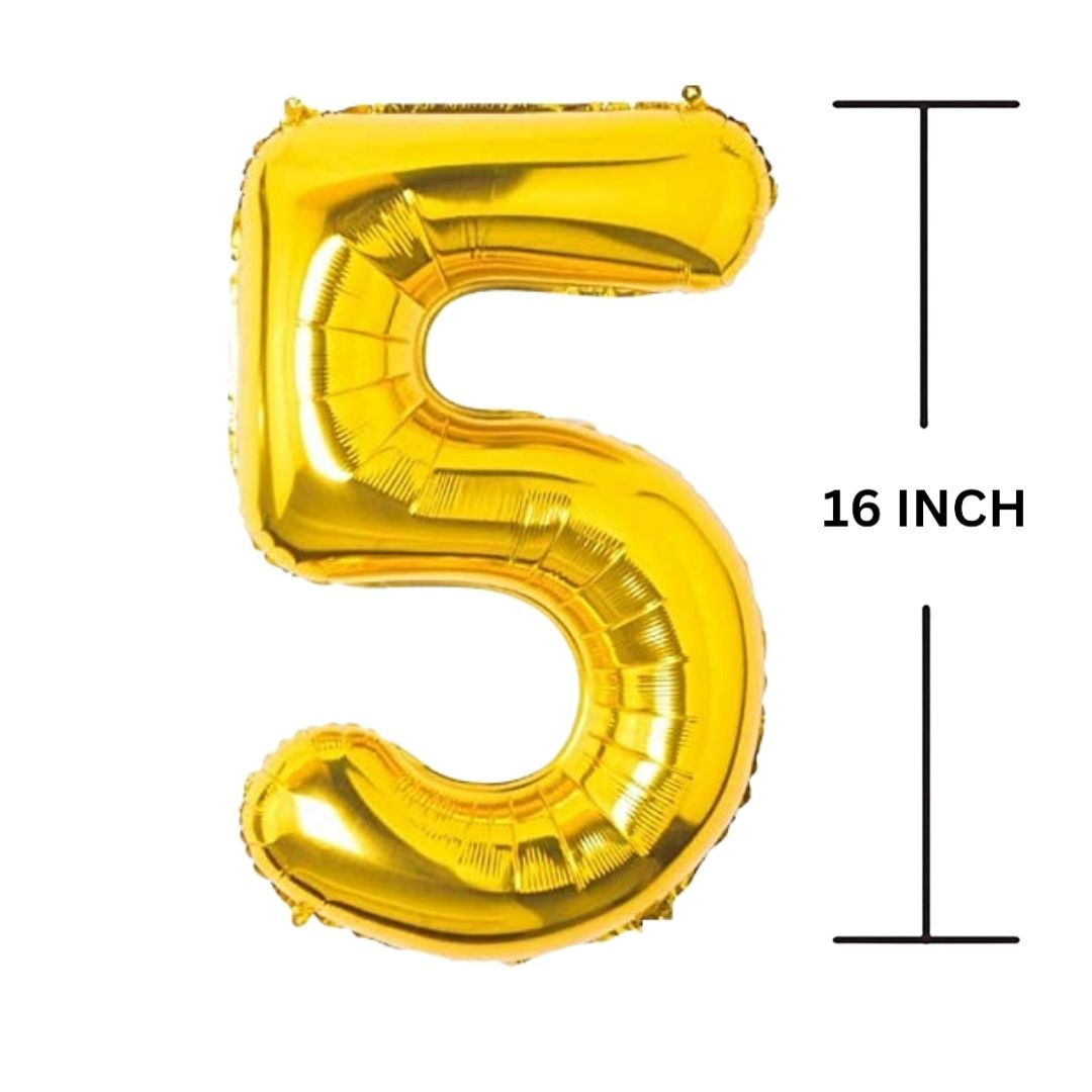 16 Inches GOLD Number Balloon Air or Helium Compactable Balloon for Party Decoration, Birthday, Anniversary