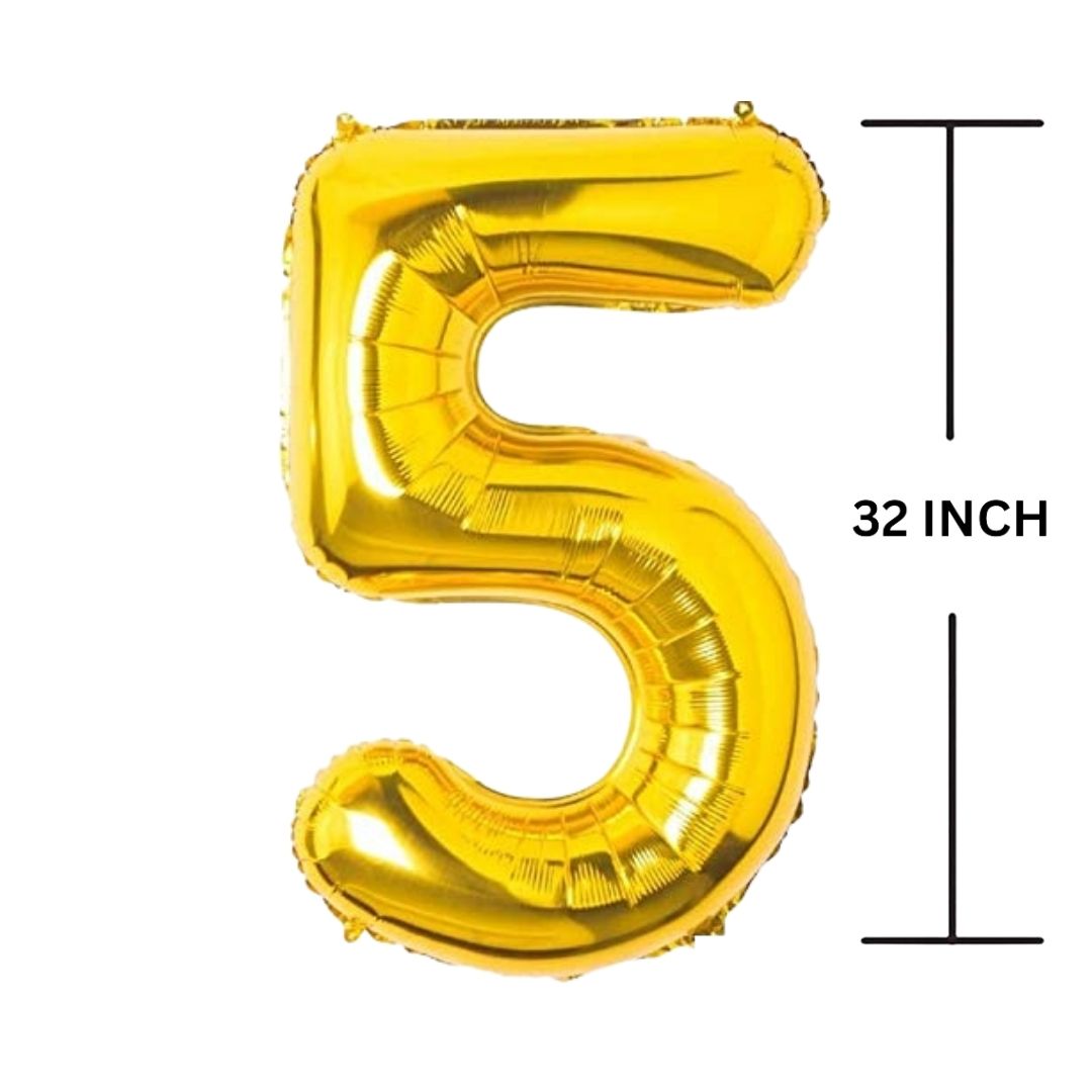 32 Inches GOLD Number Balloon Air or Helium Compactable Balloon for Party Decoration, Birthday, Anniversary