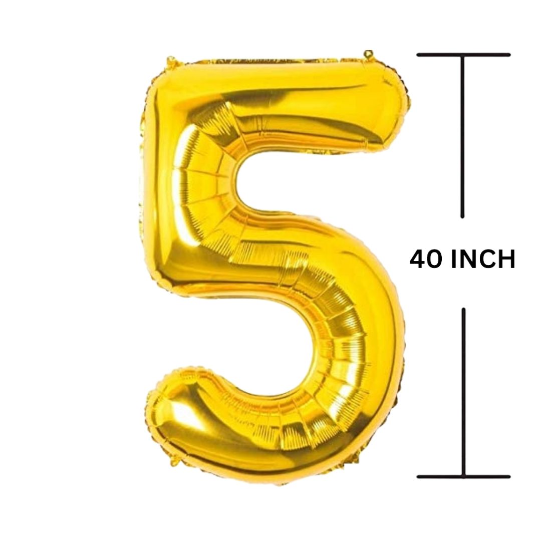 40 Inches GOLD Number Balloon Air or Helium Compactable Balloon for Party Decoration, Birthday, Anniversary