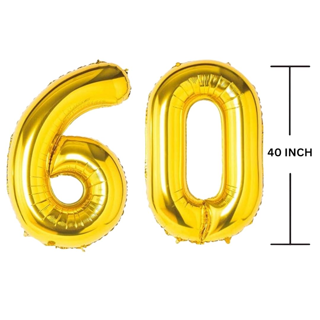 40 Inches GOLD Number Balloon Air or Helium Compactable Balloon for Party Decoration, Birthday, Anniversary