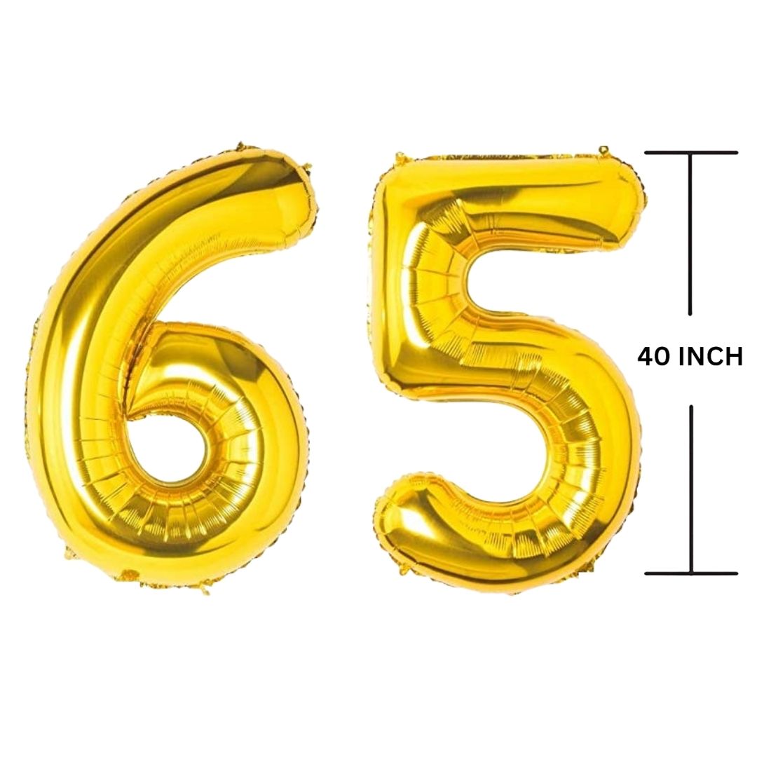 40 Inches GOLD Number Balloon Air or Helium Compactable Balloon for Party Decoration, Birthday, Anniversary