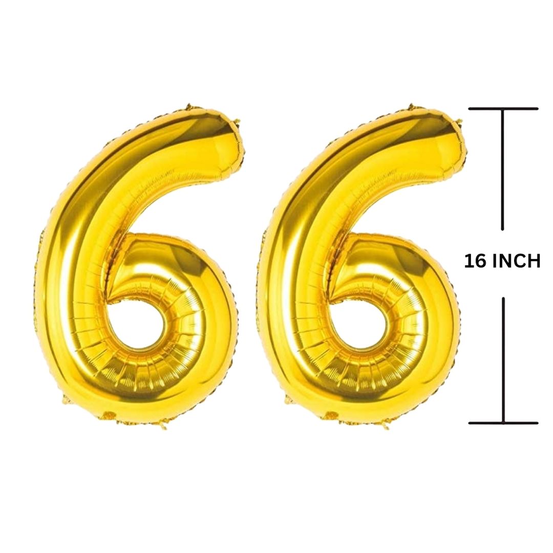 16 Inches GOLD Number Balloon Air or Helium Compactable Balloon for Party Decoration, Birthday, Anniversary