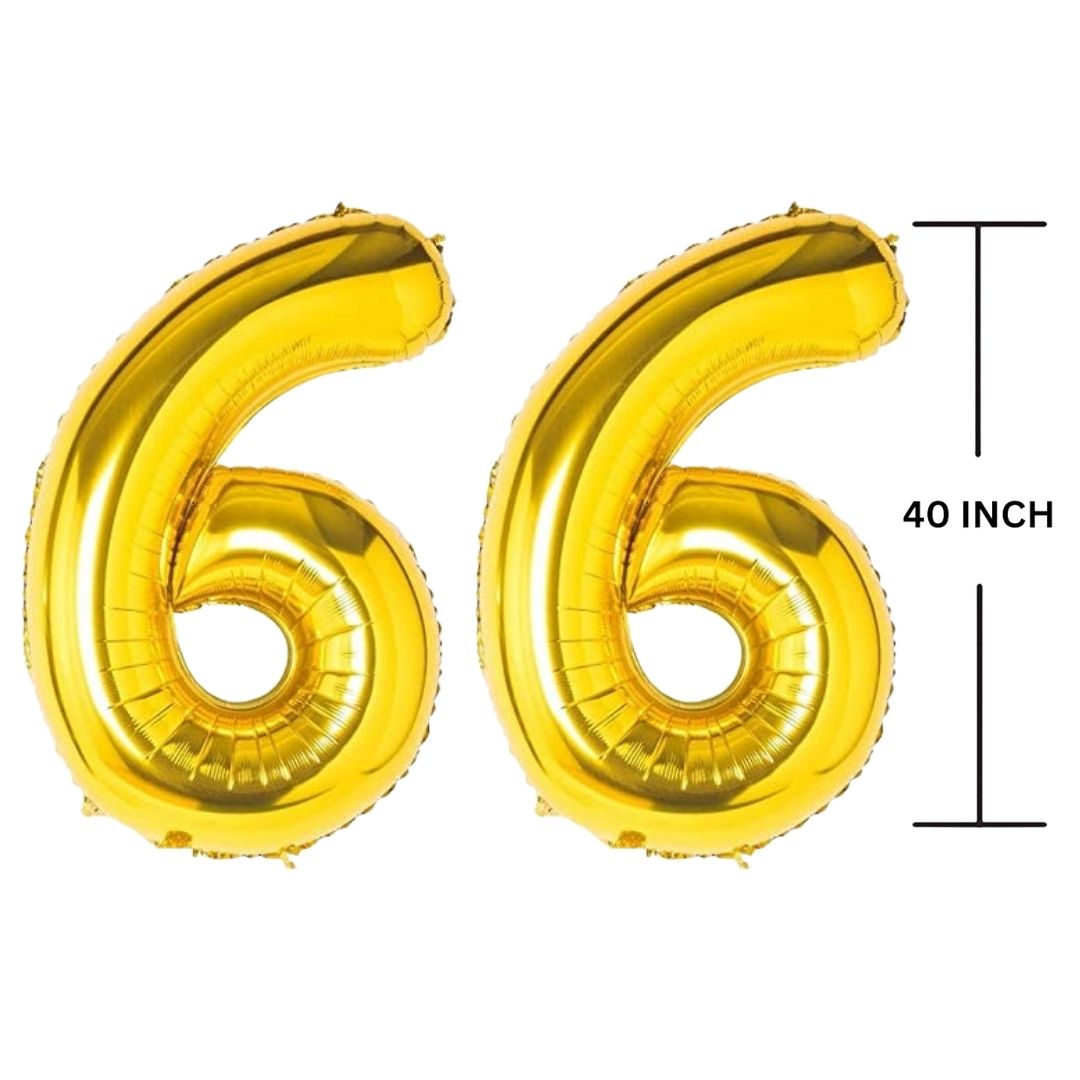 40 Inches GOLD Number Balloon Air or Helium Compactable Balloon for Party Decoration, Birthday, Anniversary