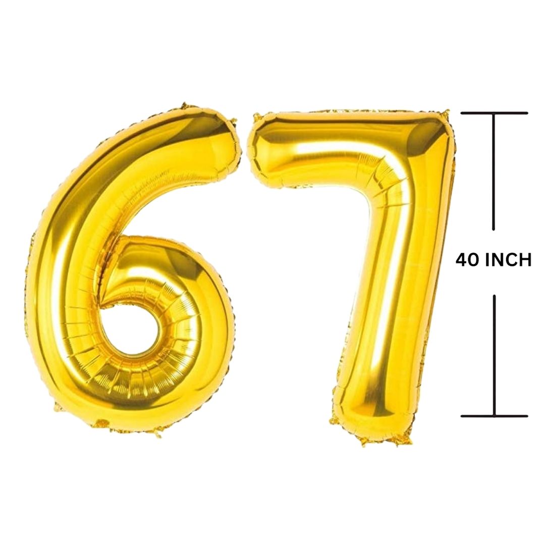 40 Inches GOLD Number Balloon Air or Helium Compactable Balloon for Party Decoration, Birthday, Anniversary