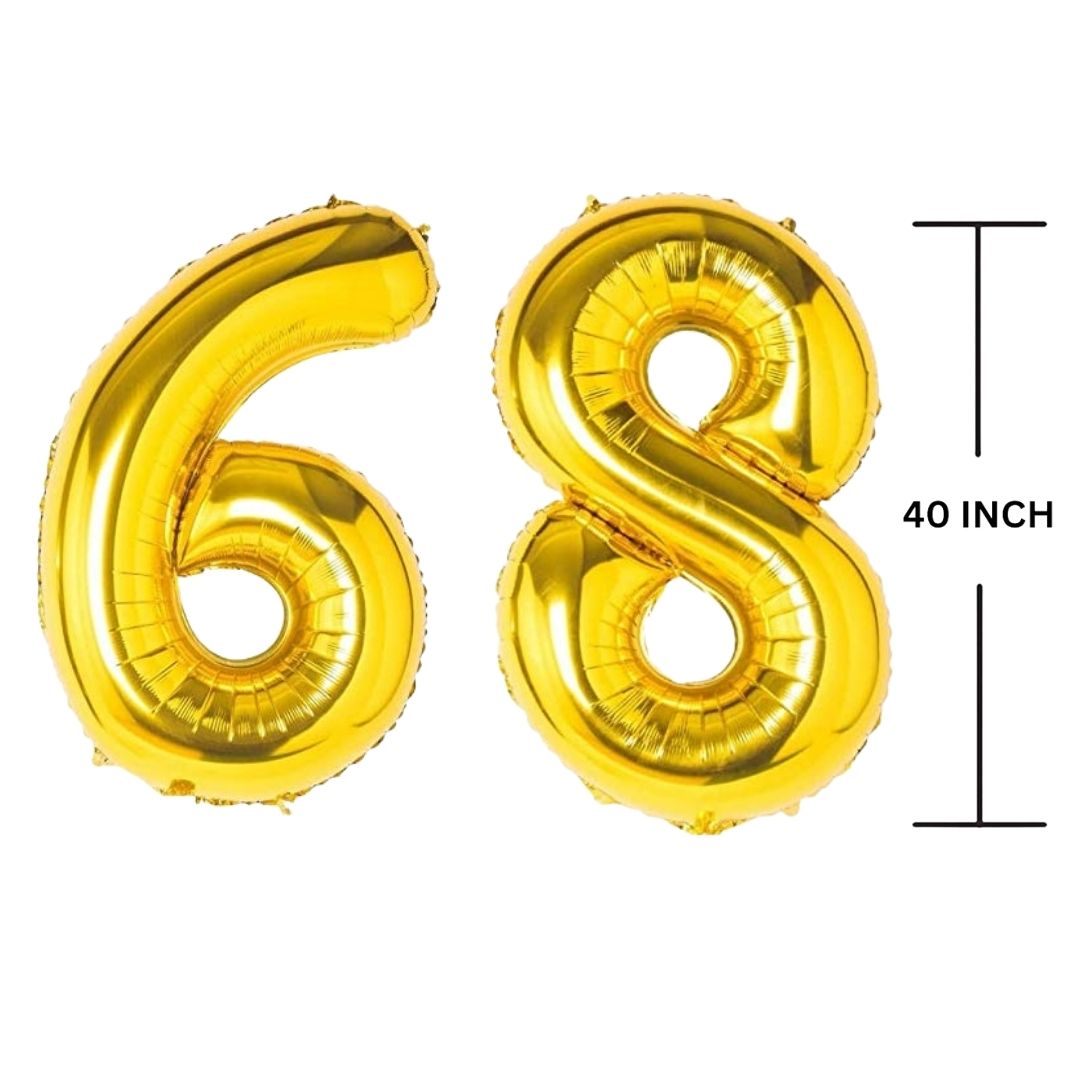 40 Inches GOLD Number Balloon Air or Helium Compactable Balloon for Party Decoration, Birthday, Anniversary