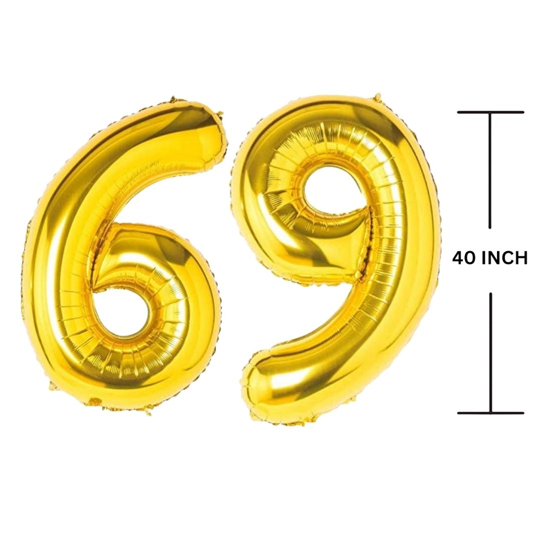 40 Inches GOLD Number Balloon Air or Helium Compactable Balloon for Party Decoration, Birthday, Anniversary