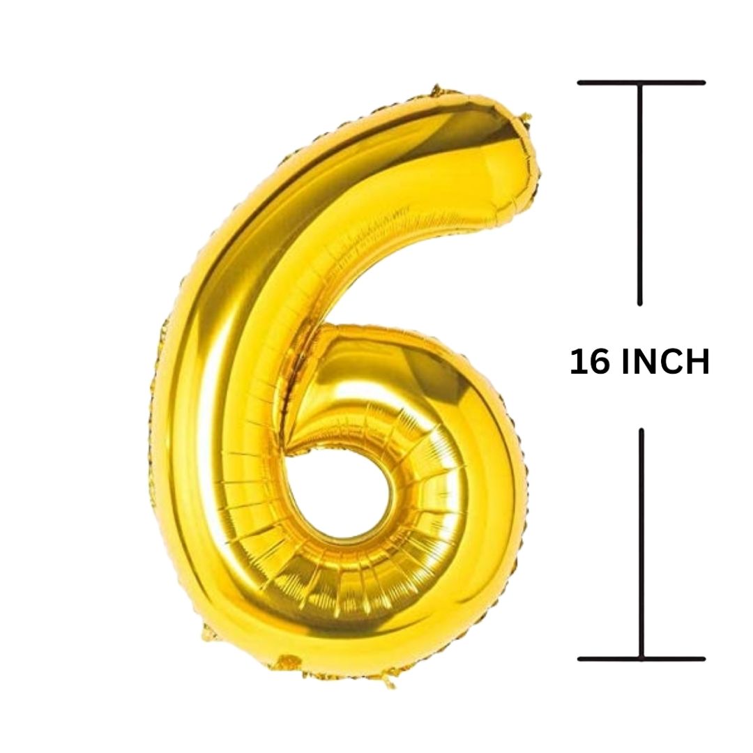 16 Inches GOLD Number Balloon Air or Helium Compactable Balloon for Party Decoration, Birthday, Anniversary