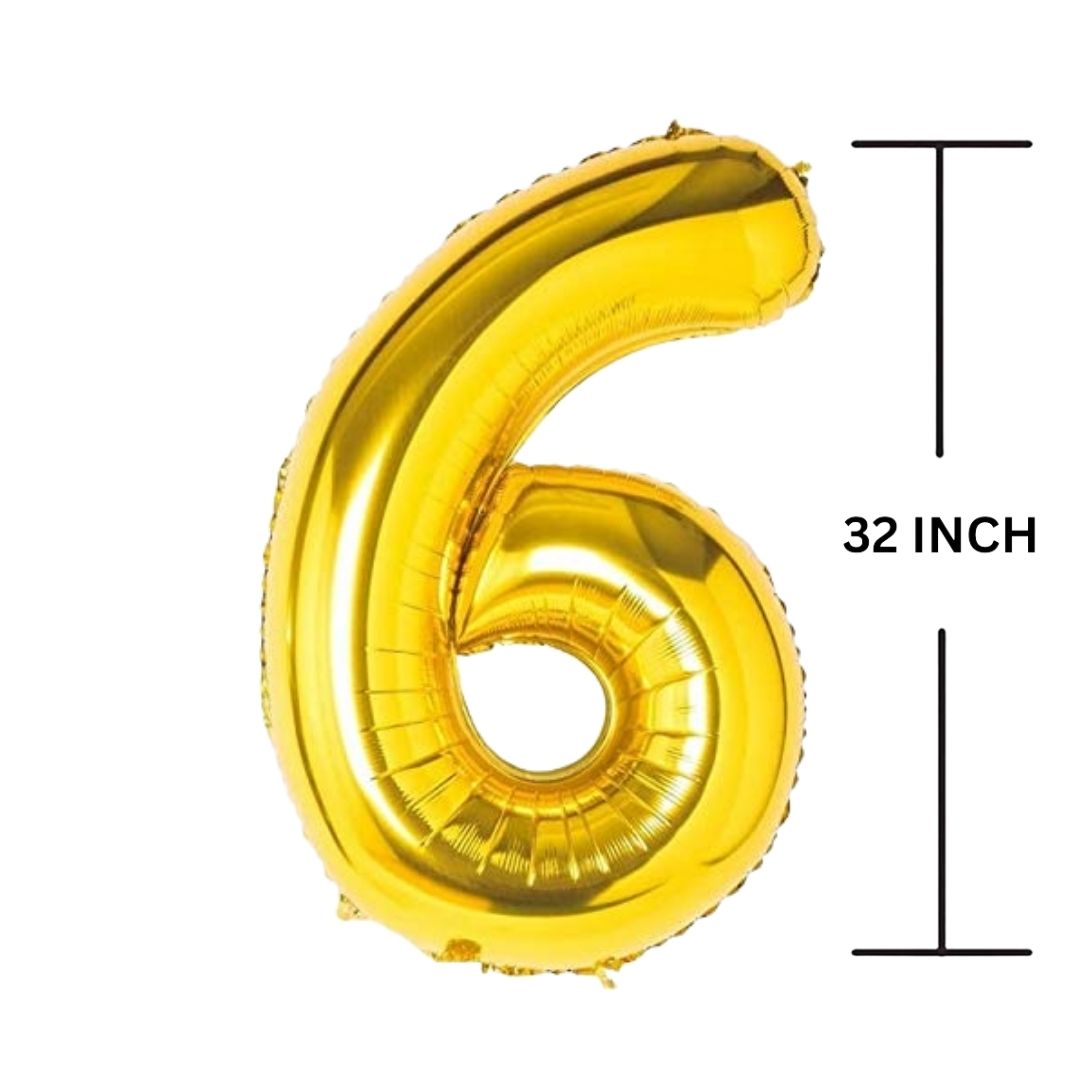 32 Inches GOLD Number Balloon Air or Helium Compactable Balloon for Party Decoration, Birthday, Anniversary