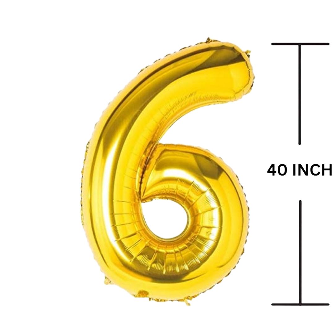 40 Inches GOLD Number Balloon Air or Helium Compactable Balloon for Party Decoration, Birthday, Anniversary