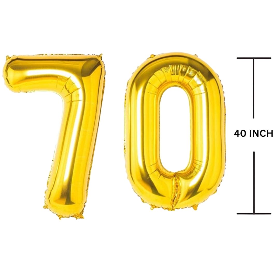 40 Inches GOLD Number Balloon Air or Helium Compactable Balloon for Party Decoration, Birthday, Anniversary