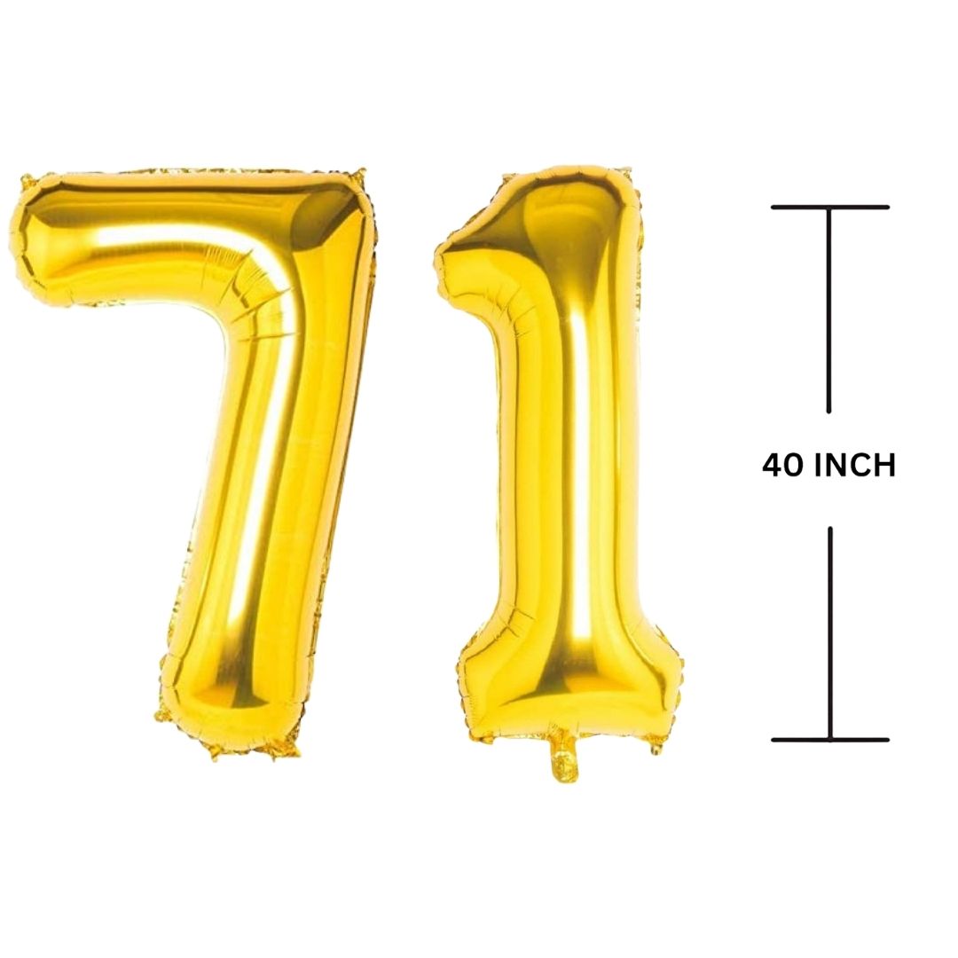 40 Inches GOLD Number Balloon Air or Helium Compactable Balloon for Party Decoration, Birthday, Anniversary