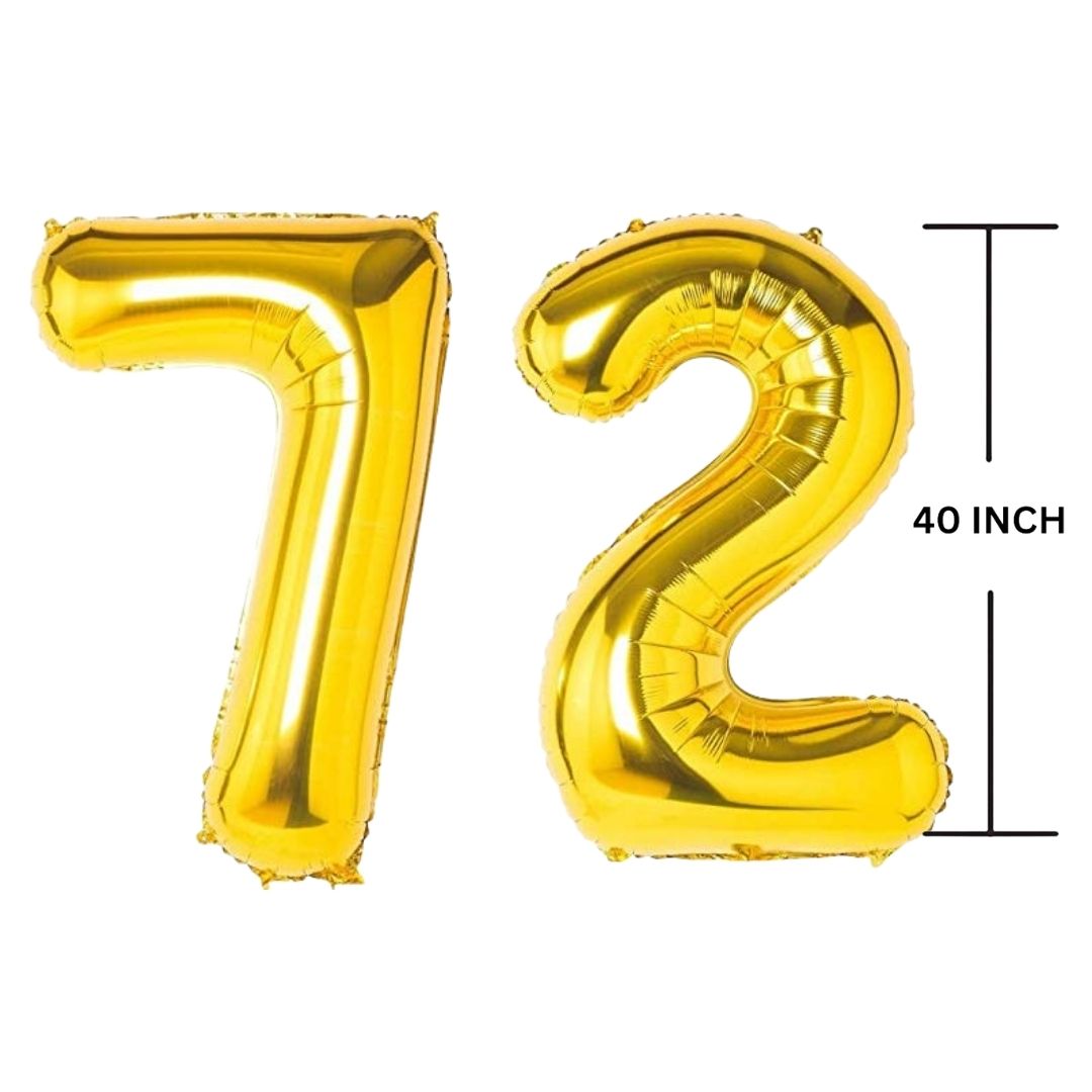 40 Inches GOLD Number Balloon Air or Helium Compactable Balloon for Party Decoration, Birthday, Anniversary