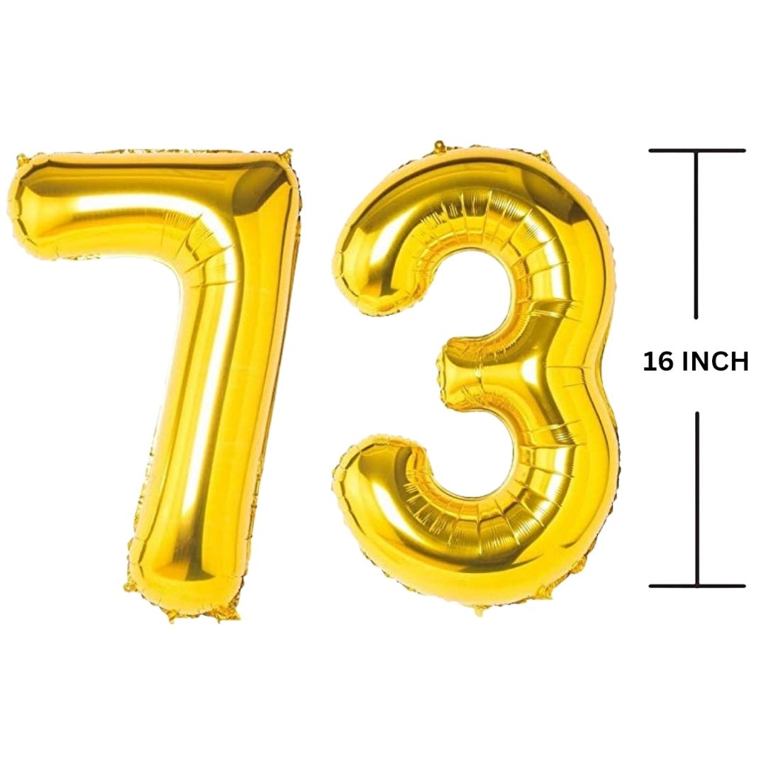 16 Inches GOLD Number Balloon Air or Helium Compactable Balloon for Party Decoration, Birthday, Anniversary