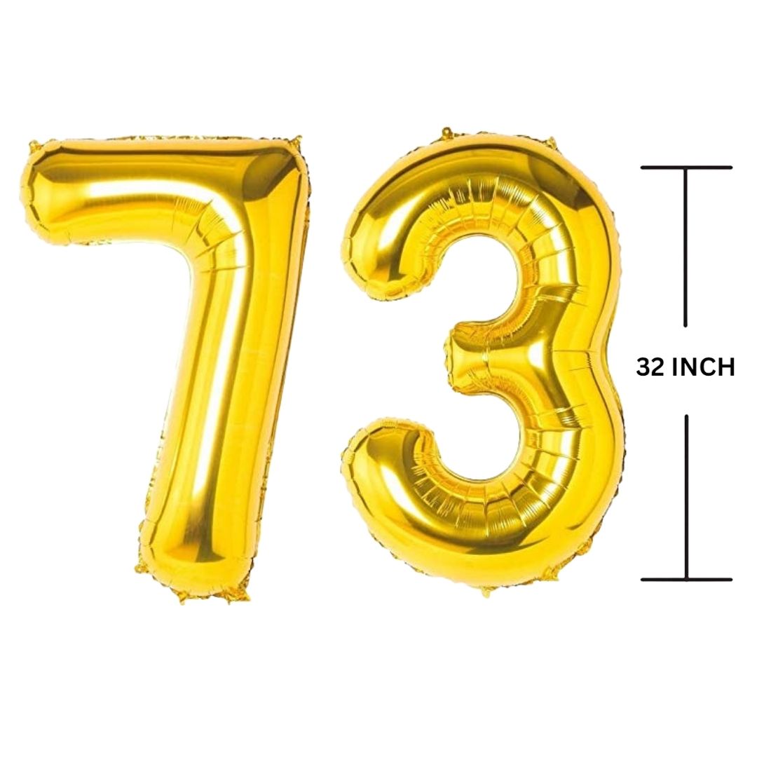 32 Inches GOLD Number Balloon Air or Helium Compactable Balloon for Party Decoration, Birthday, Anniversary